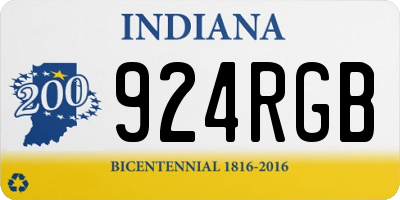 IN license plate 924RGB