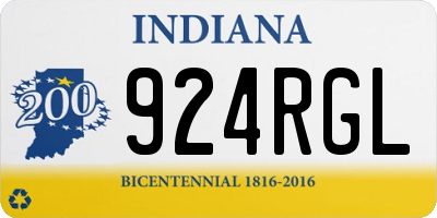IN license plate 924RGL