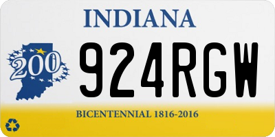 IN license plate 924RGW