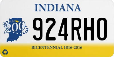 IN license plate 924RHO