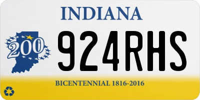 IN license plate 924RHS