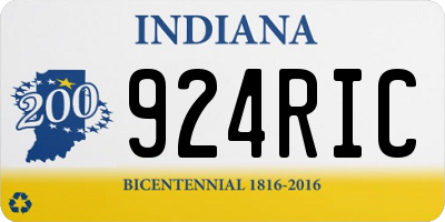 IN license plate 924RIC