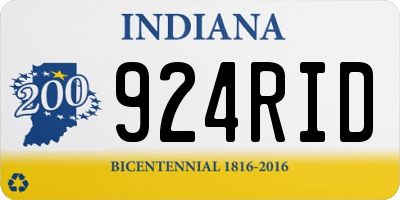 IN license plate 924RID