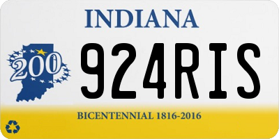IN license plate 924RIS