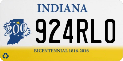 IN license plate 924RLO