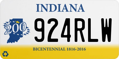IN license plate 924RLW