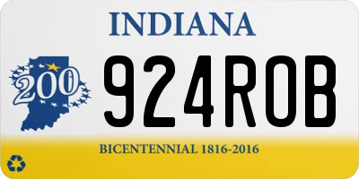 IN license plate 924ROB