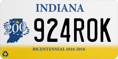 IN license plate 924ROK