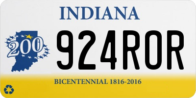 IN license plate 924ROR