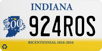 IN license plate 924ROS
