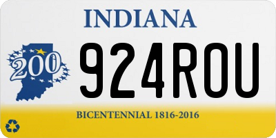 IN license plate 924ROU