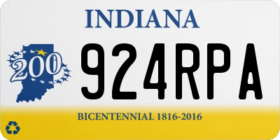 IN license plate 924RPA