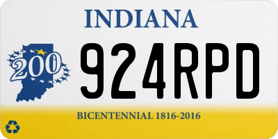 IN license plate 924RPD