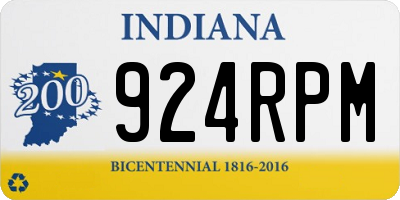 IN license plate 924RPM