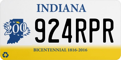 IN license plate 924RPR