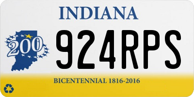 IN license plate 924RPS