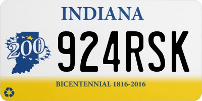 IN license plate 924RSK