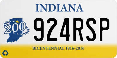 IN license plate 924RSP