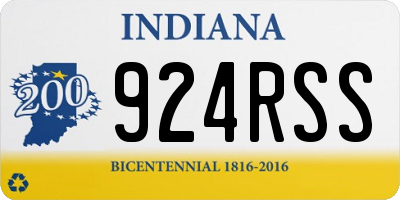 IN license plate 924RSS