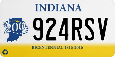 IN license plate 924RSV