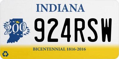 IN license plate 924RSW