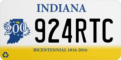 IN license plate 924RTC