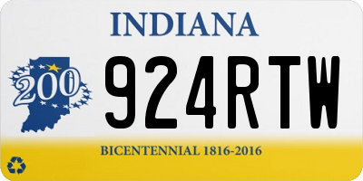 IN license plate 924RTW