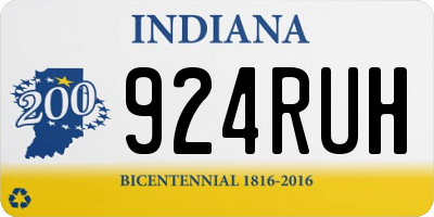 IN license plate 924RUH