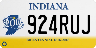 IN license plate 924RUJ