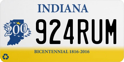 IN license plate 924RUM