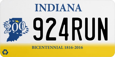 IN license plate 924RUN