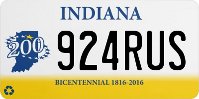 IN license plate 924RUS