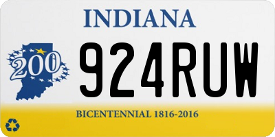 IN license plate 924RUW