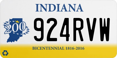 IN license plate 924RVW