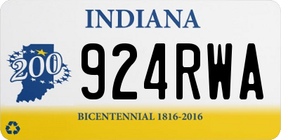 IN license plate 924RWA