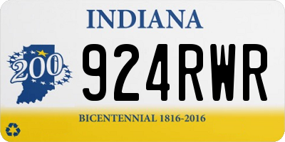 IN license plate 924RWR