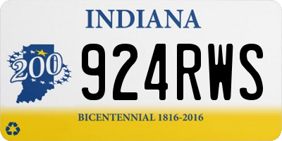IN license plate 924RWS