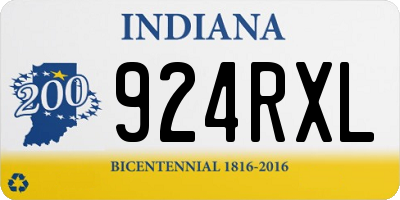 IN license plate 924RXL