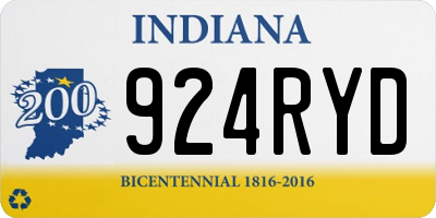 IN license plate 924RYD