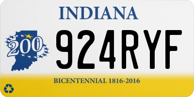 IN license plate 924RYF