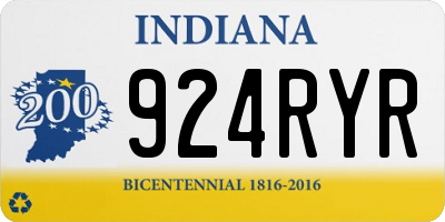 IN license plate 924RYR