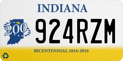 IN license plate 924RZM