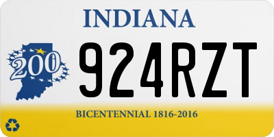 IN license plate 924RZT