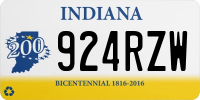 IN license plate 924RZW
