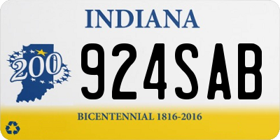 IN license plate 924SAB