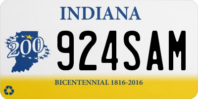 IN license plate 924SAM