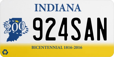 IN license plate 924SAN