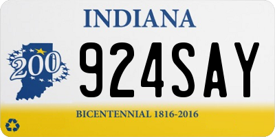 IN license plate 924SAY
