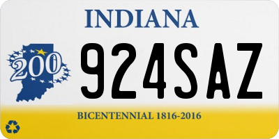 IN license plate 924SAZ