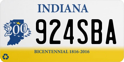 IN license plate 924SBA